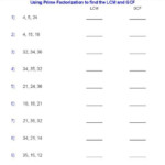 Least Common Multiple And Greatest Common Factor Worksheets Gcf And Lcm