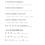 Multiples And Factors Worksheet Factors And Multiples Worksheets