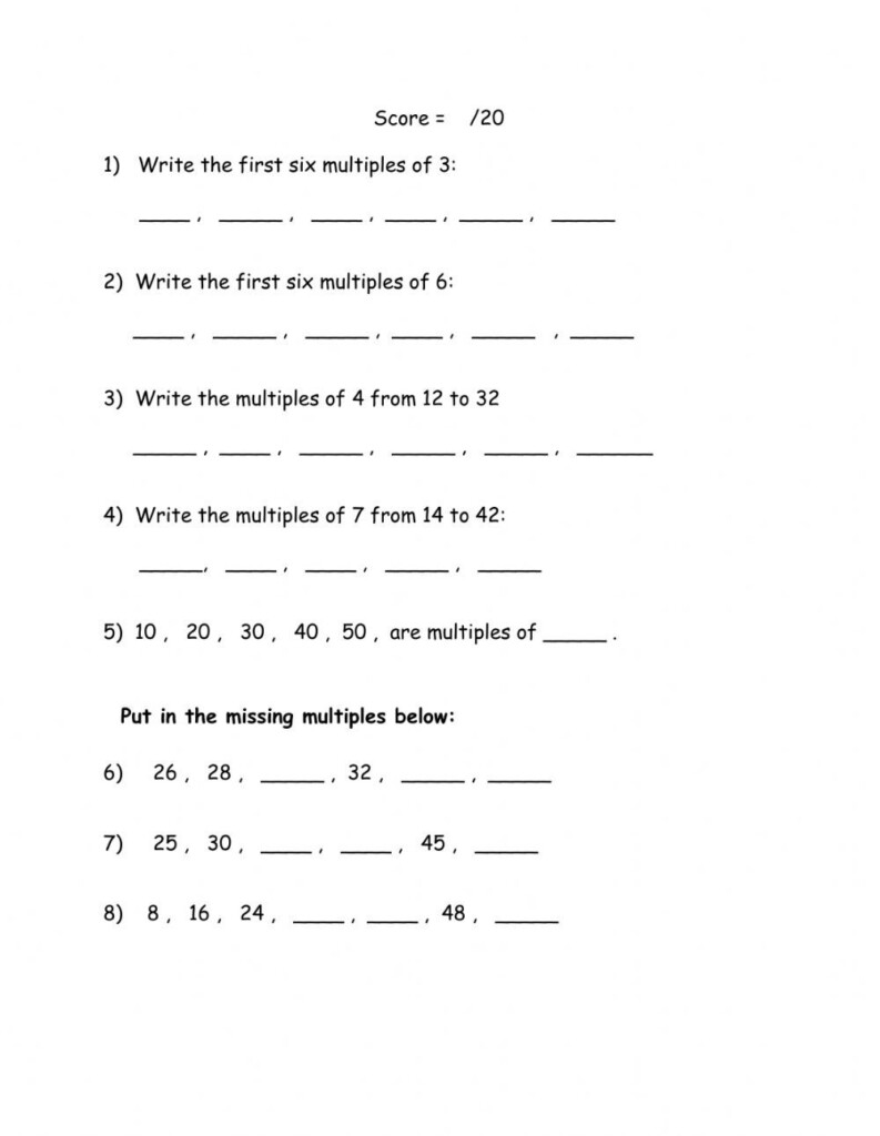 Multiples And Factors Worksheet Factors And Multiples Worksheets 