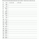 Worksheet For Prime Factorization